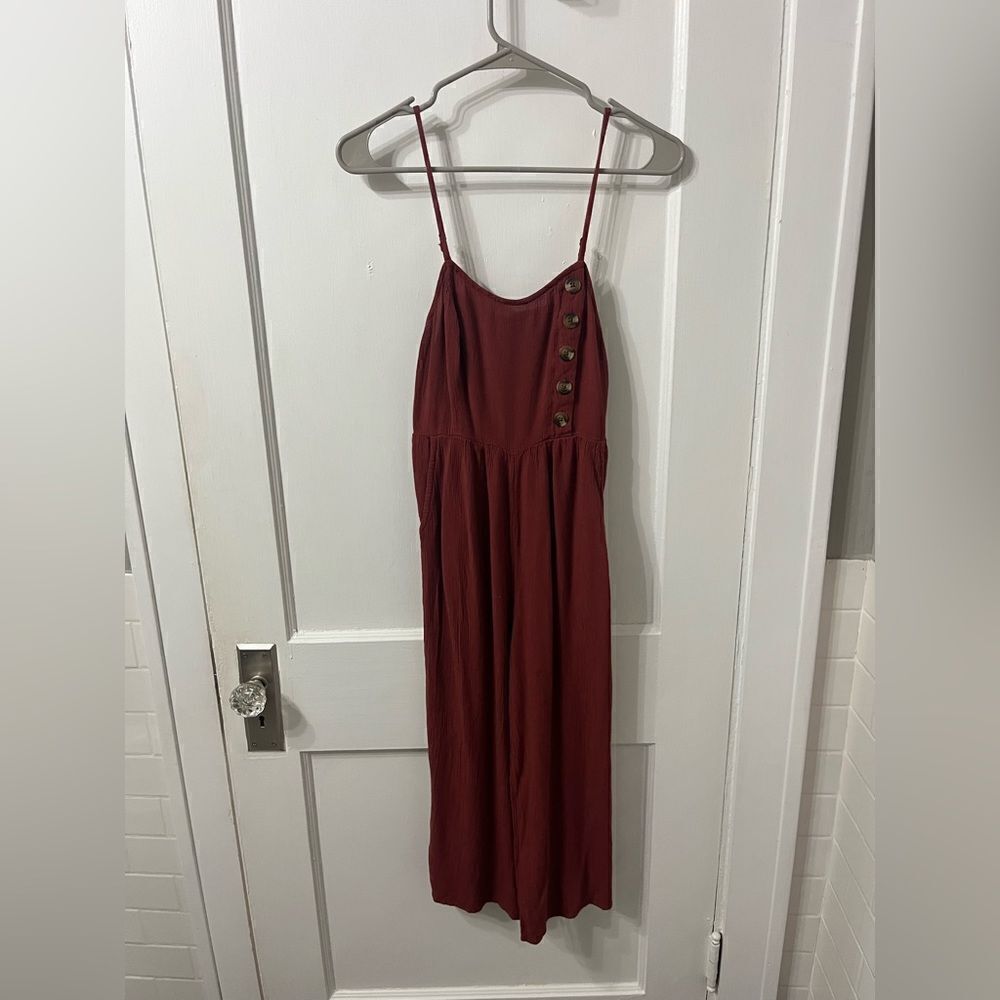 American Eagle Outfitters Burgundy Jumpsuit